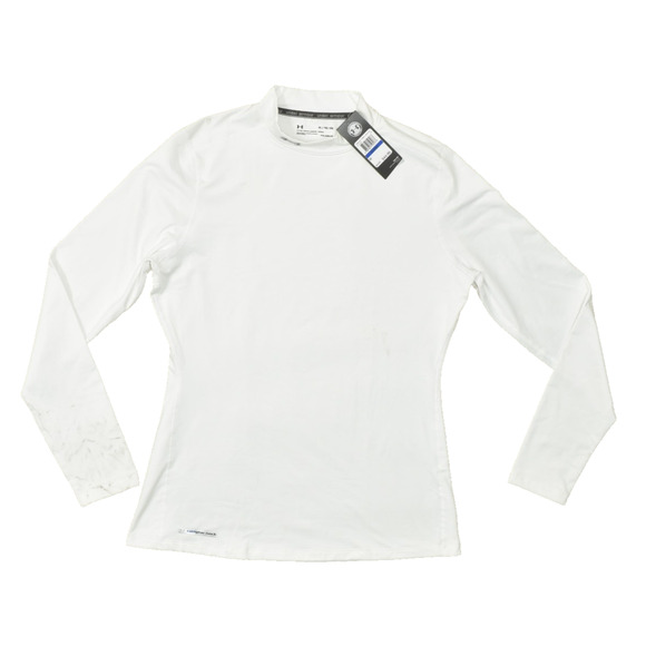 Under Armour Women's Fitted Coldgear Mock Neck Long SleeveWhite Size XL NEW - Picture 1 of 8